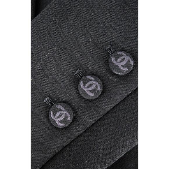 Chanel | Black Vintage Double Breasted Blazer | Size 42 Approx. Size US 10 - Picture 4 of 10